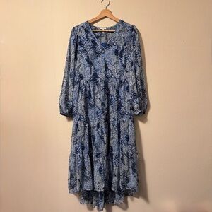 Joie long sleeve blue pattern dress Size Medium